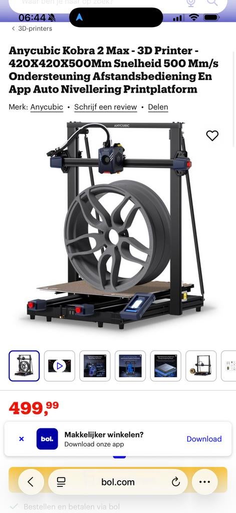 Anycubic Kobra 2 Max 3D printer, Ophalen, Zo goed als nieuw