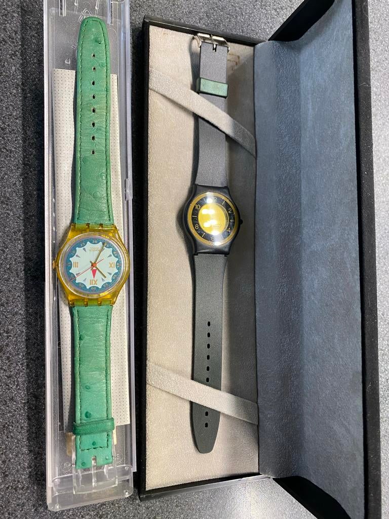 Vintage Swatch horloges - 2 stuks, Sieraden, Tassen en Uiterlijk, Horloges | Heren, Ophalen, Kunststof, Polshorloge, Swatch
