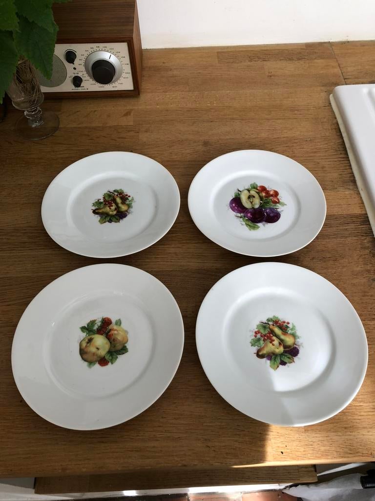 ANTIEKE FRANSE FRUIT BORDEN BORDJES SERVIES DESSERT, Antiek en Kunst, Ophalen of Verzenden