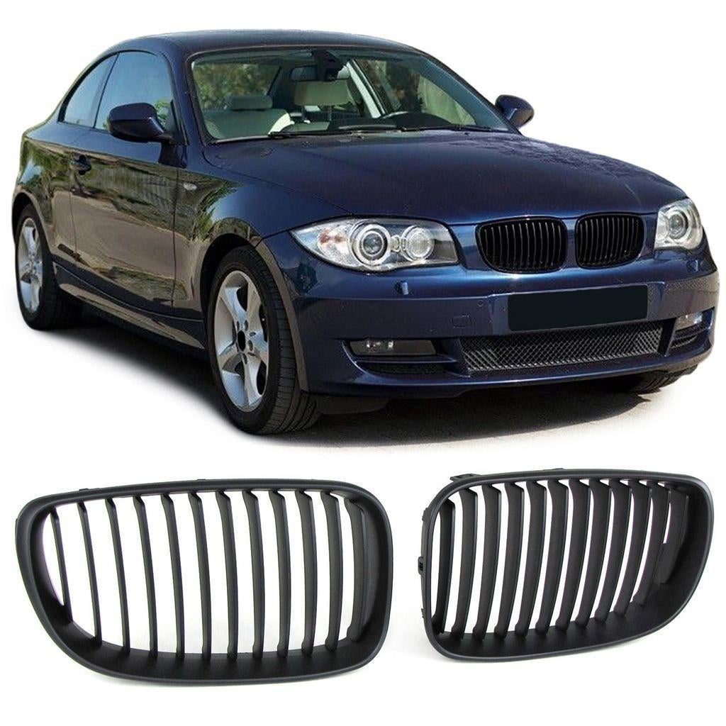 Grill Nieren voor BMW 1 Serie E82 E88 E81 E87 LCI Enkel Mat, Auto diversen, Tuning en Styling, Ophalen of Verzenden