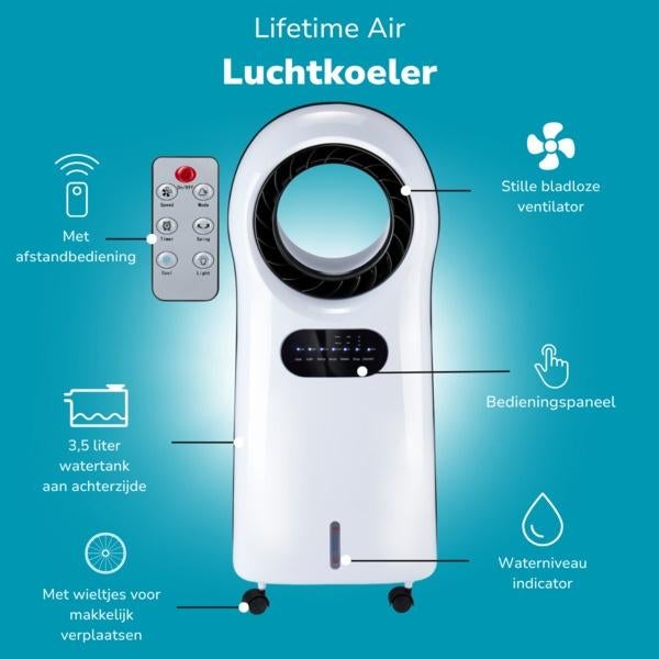 VAN 85,- VOOR 45,-  EURO - LIFETIME LUCHTBEVOCHTIGER -COOLER, ., Nieuw, Ophalen of Verzenden, Vloerventilator