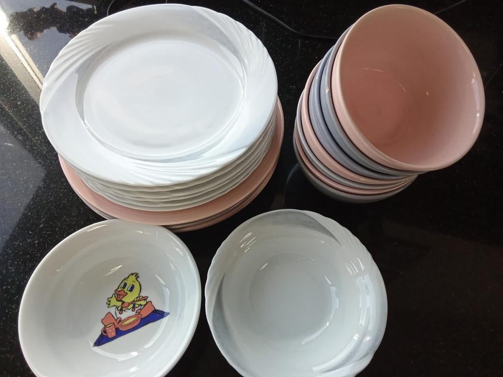 Ontbijtborden en schaaltjes, Ophalen, Aardewerk, Overige stijlen, Bord(en)