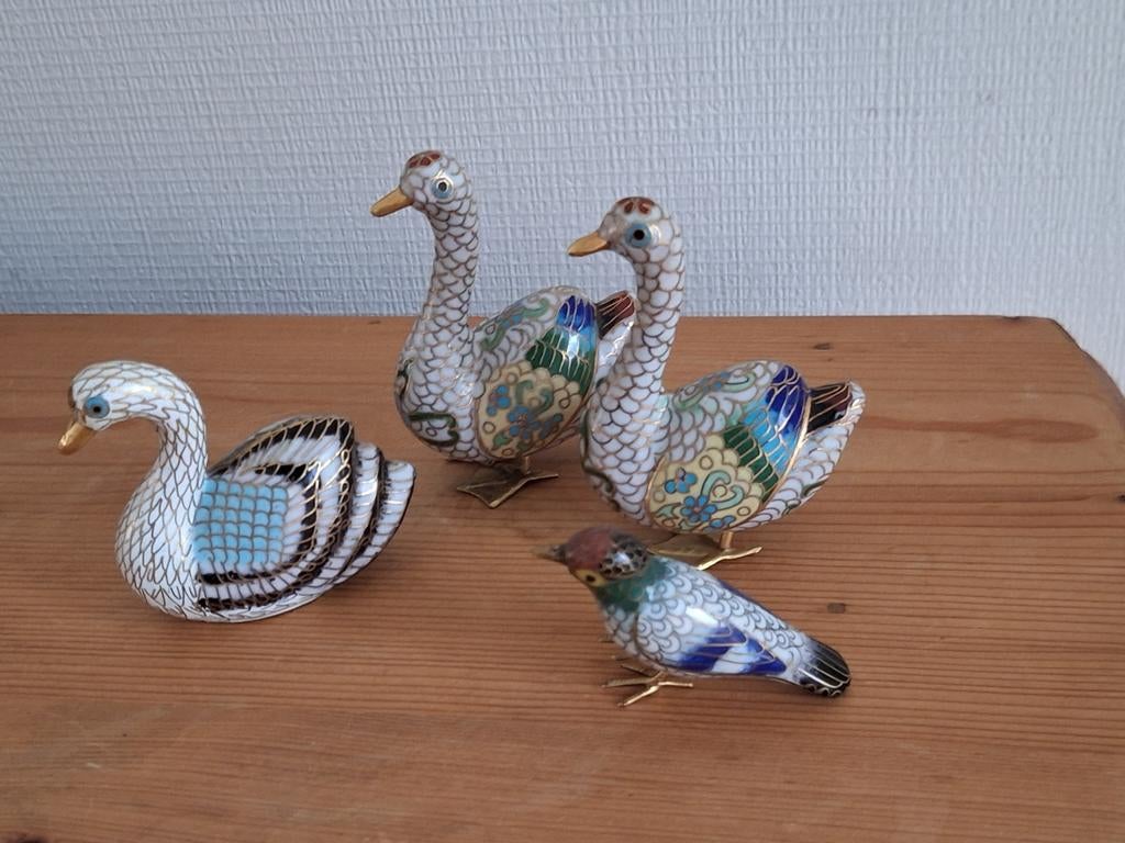 Cloisonne duck eendjes, Ophalen of Verzenden, Dier