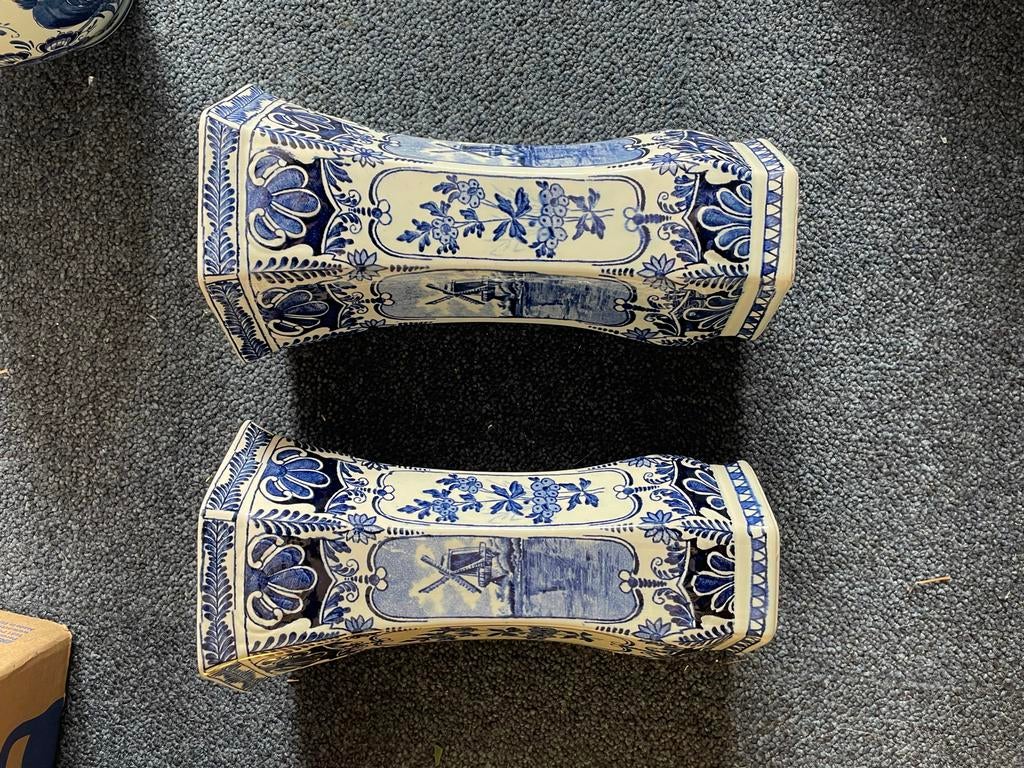 Twee Boch Delftsblauwe vazen, Antiek en Kunst, Ophalen of Verzenden
