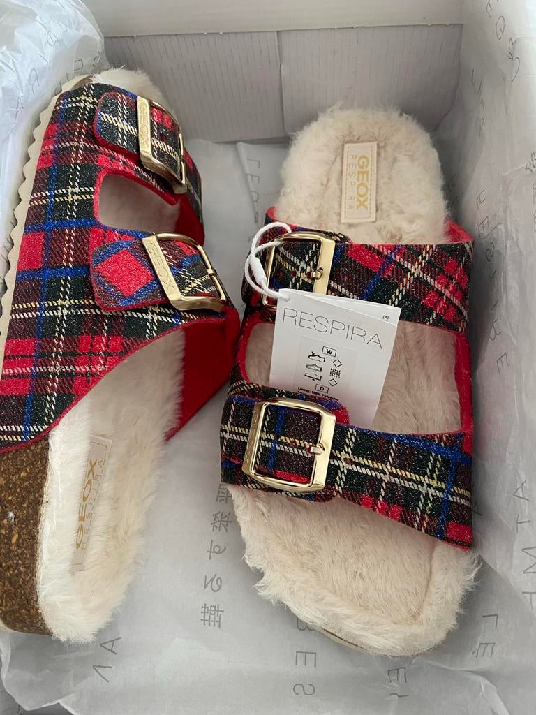 GEOX Brionia  'Birkenstock' # nieuw# maat 38, Ophalen, Nieuw, Rood, Sandalen of Muiltjes