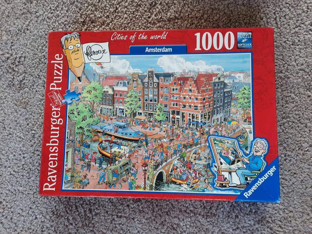 Fleroux Puzzel Amsterdam (1000 stukjes), Ophalen of Verzenden, 500 t/m 1500 stukjes, Zo goed als nieuw, Legpuzzel