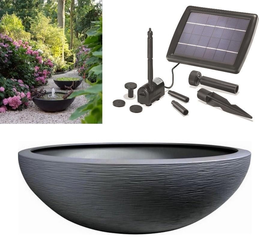 Mini vijver waterschaal met fonteintje zonne-energie, Ophalen of Verzenden, Nieuw