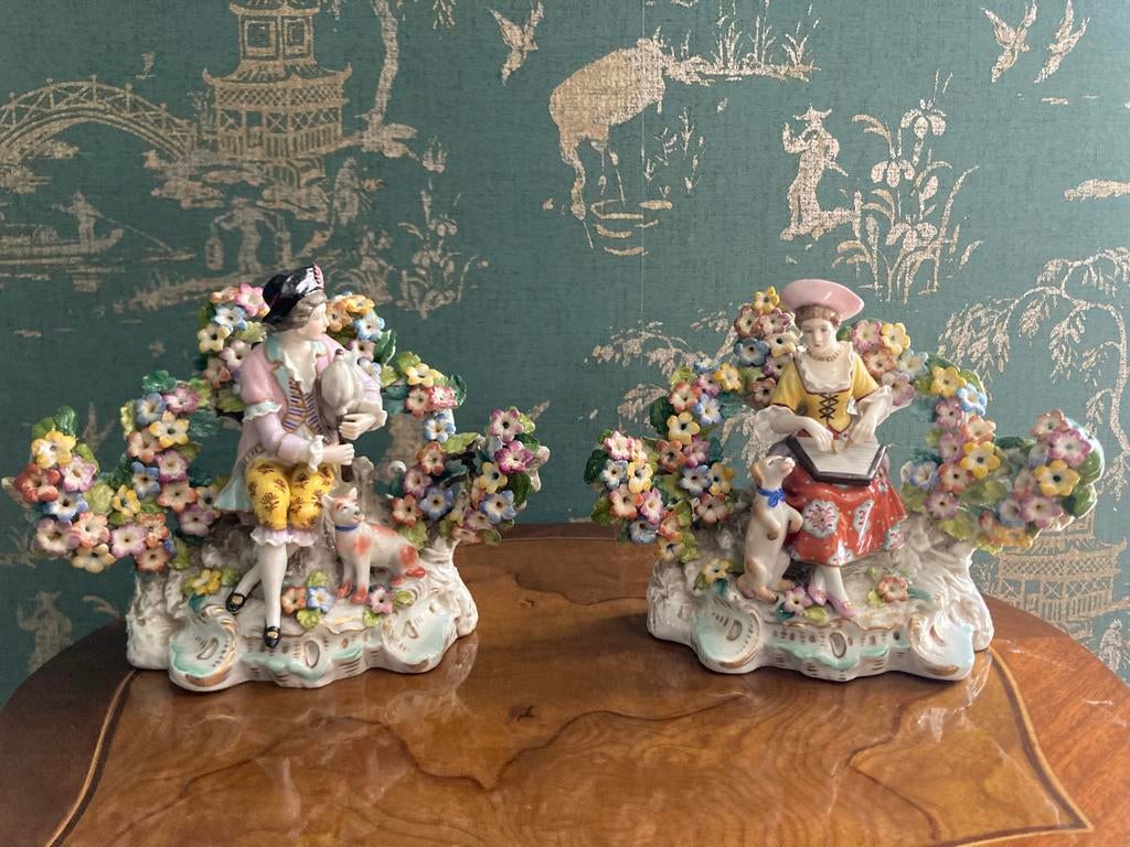 Saksisch dresden hochst porselein beelden, Antiek en Kunst, Antiek | Porselein, Ophalen