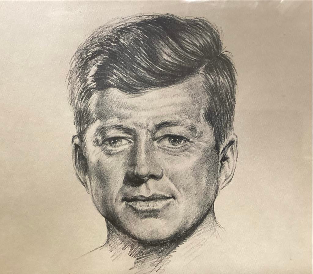Vintage Ozz Franca van John F. Kennedy, gesigneerd, Antiek en Kunst, Verzenden