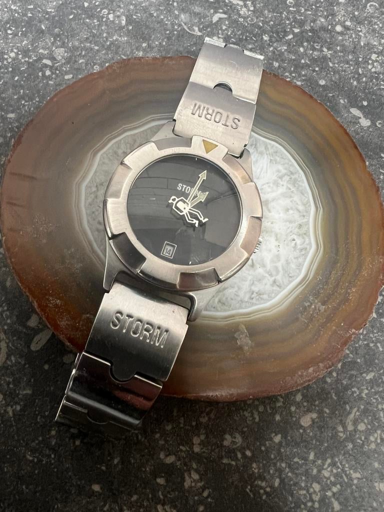 Vintage Storm Aqua Diver Man Horloge - Breakdancer Seconde, Overige merken, Gebruikt, Staal, Polshorloge