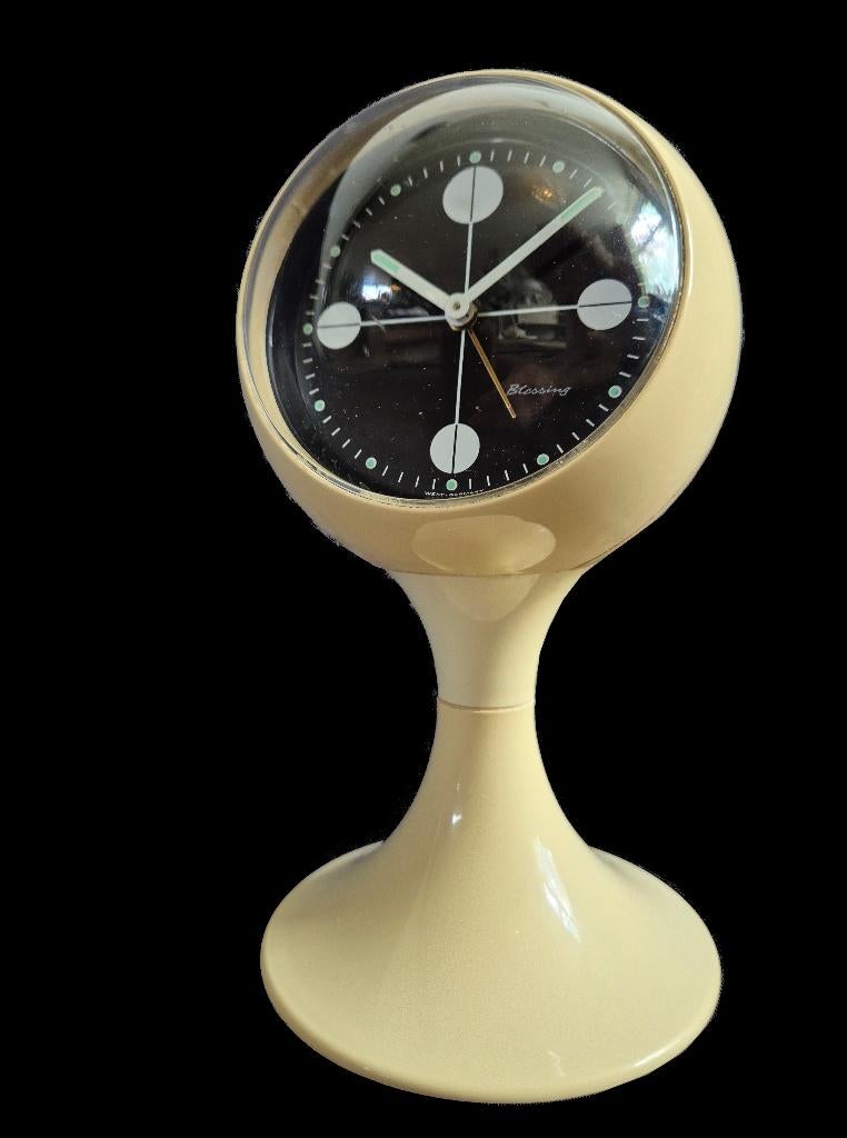 Super gaaf vintage space age design Blessing tafel klok, Huis en Inrichting, Ophalen of Verzenden, Gebruikt, Analoog, Staande klok