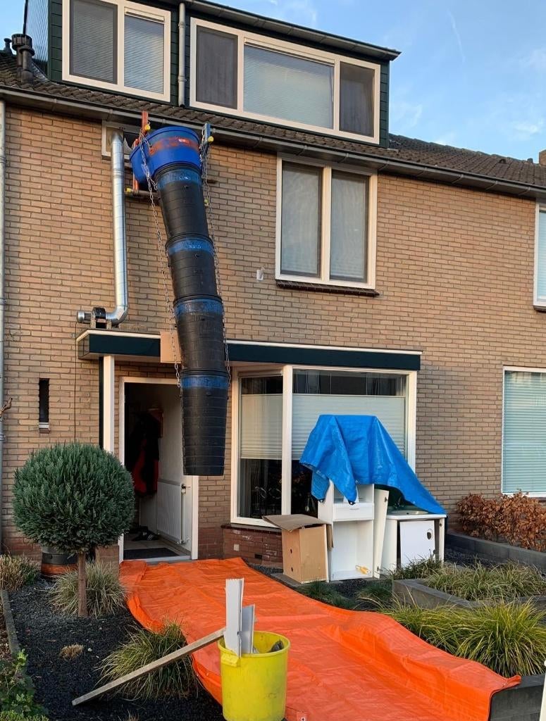 Te huur stortkoker 6-delig, Ophalen, Gebruikt