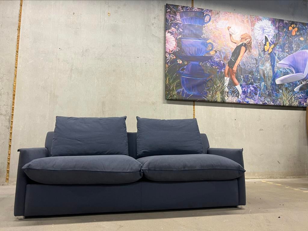 Nieuw Molinari Coccolino 3 zits bank blauw stof Design Dons, Huis en Inrichting, Banken | Bankstellen, Ophalen of Verzenden, Nieuw