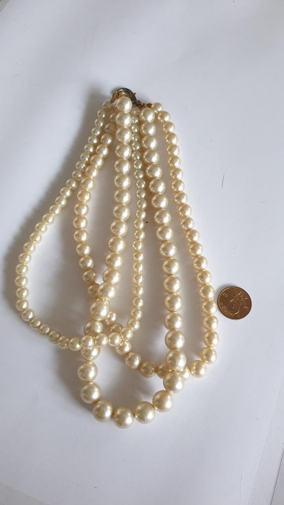 1066 plastic pareltjes ketting, Sieraden, Tassen en Uiterlijk, Kettingen, Verzenden, Nieuw, Zilver