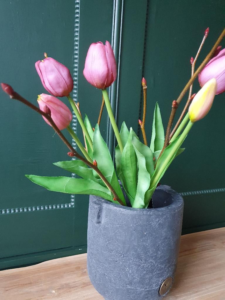 Bos kunst tulpen lila, real touch, *, *, Nieuw, Ophalen of Verzenden