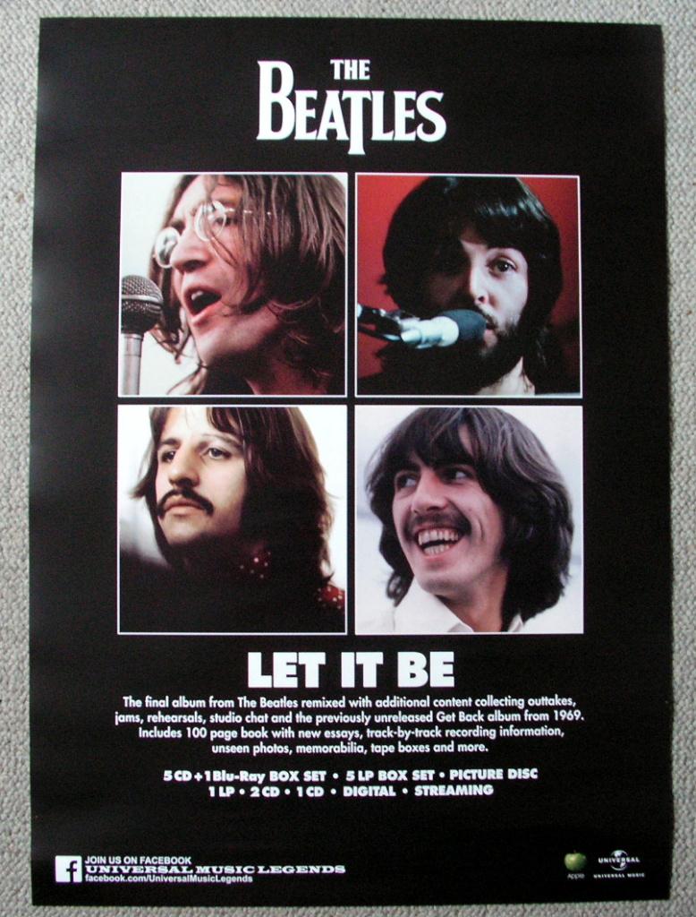 The Beatles Let It Be Promotie poster 70 x 50 cm NIEUW, Verzamelen, Posters, Rechthoekig Staand, Nieuw, Ophalen of Verzenden, A1 t/m A3