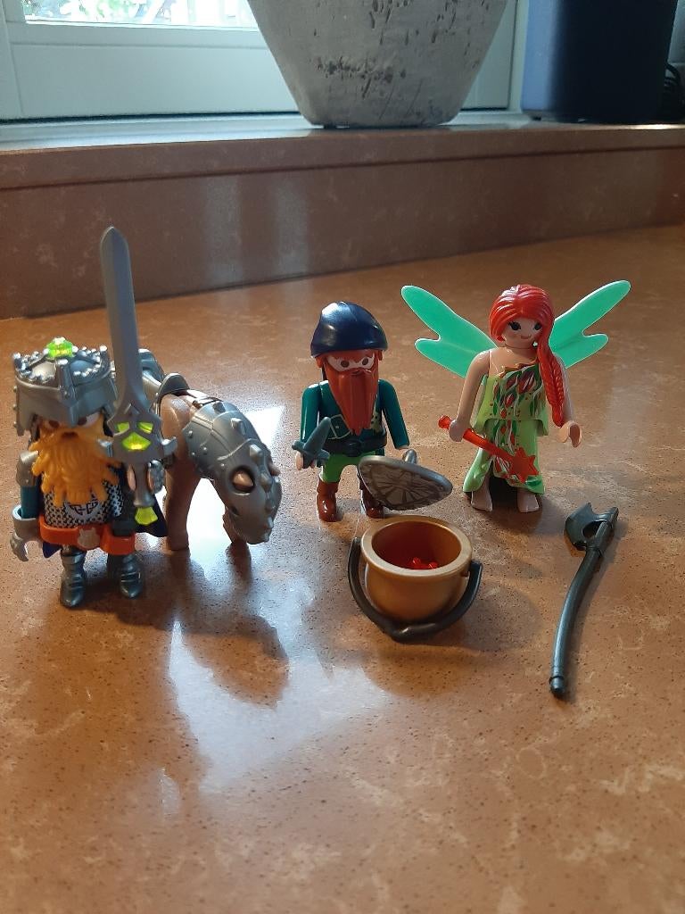 Playmobil 9345 en 6842 dwergen en fee, Kinderen en Baby's, Speelgoed | Playmobil, Ophalen of Verzenden, Gebruikt