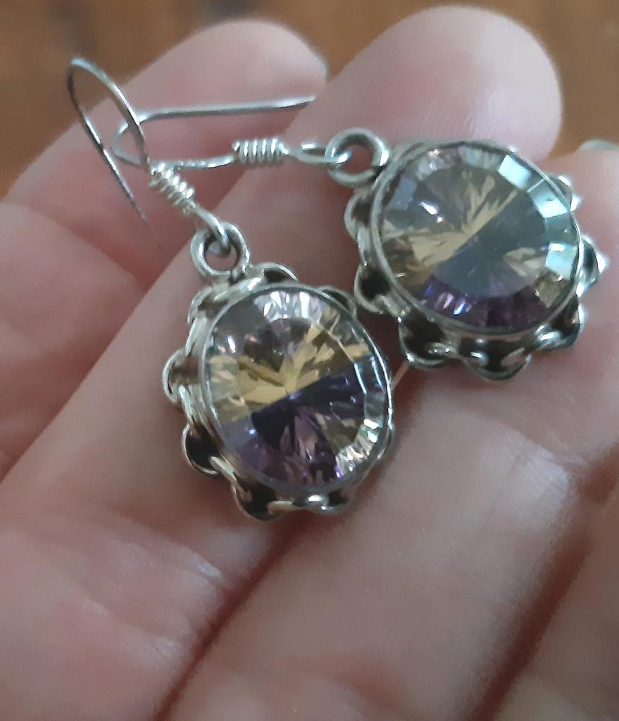 925 zilveren Mystic Topaas Oorbellen, Hangers, Overige kleuren, Verzenden, Nieuw