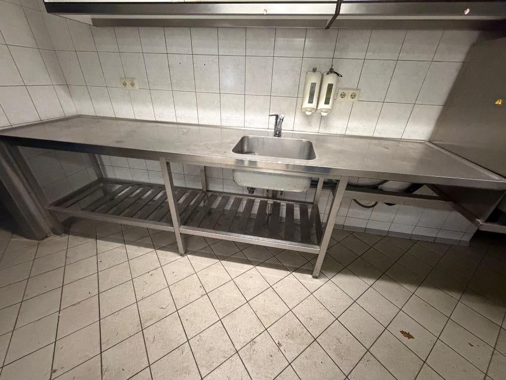 Werkbank spoeltafel RVS, Ophalen, Gebruikt