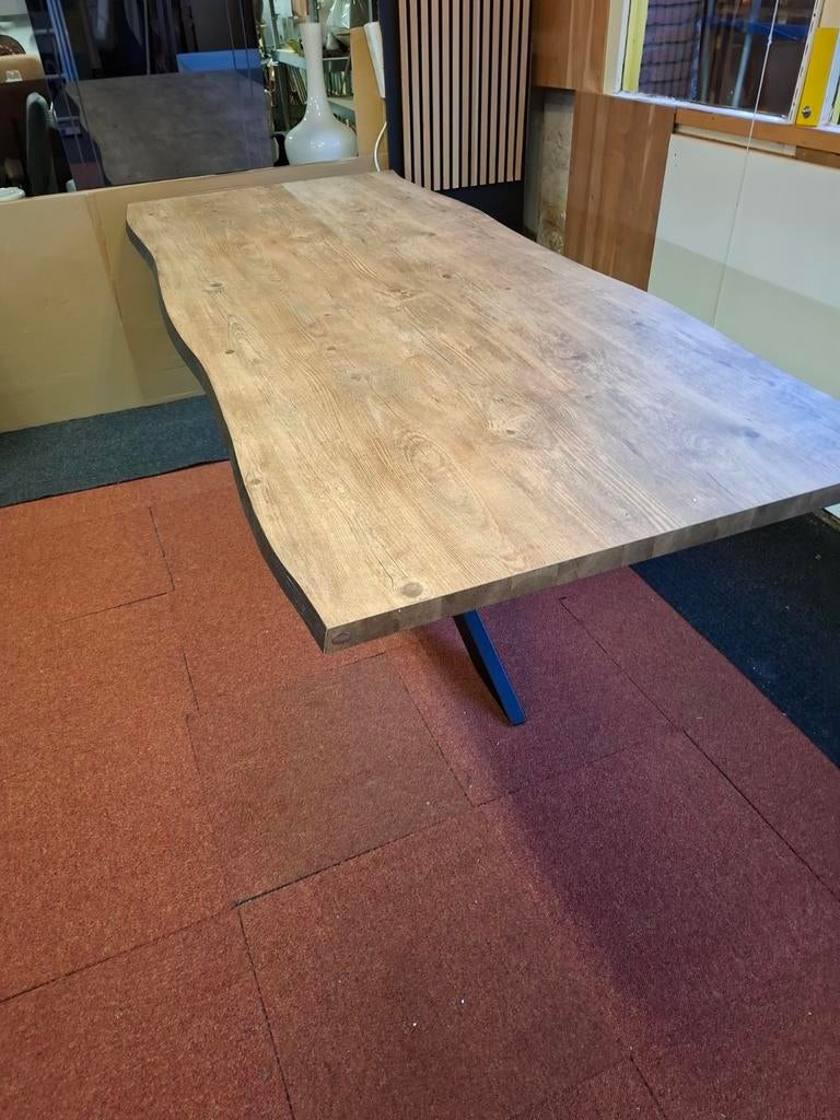 Nieuwe Tafel 240 x 100 cm, HPL, met boomstam effect, H&H, Ophalen, Overige materialen, 50 tot 100 cm, Vijf personen of meer