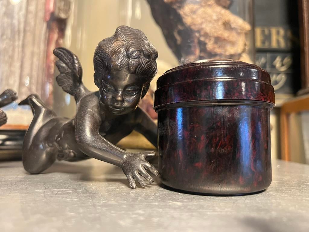 OUD LIJMPOTJE VAN BAKELIET, Ophalen of Verzenden