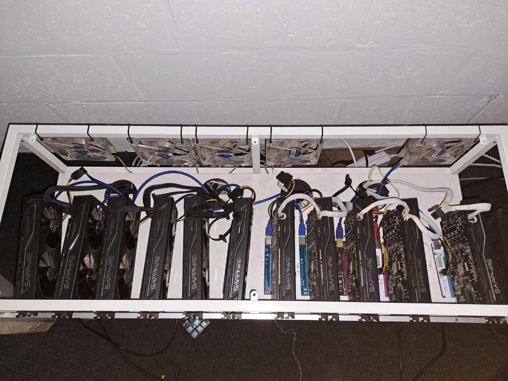 Mining rig 10 kaarten rx470 - 4GB, Ophalen, PCI-Express 3, Gebruikt, AMD