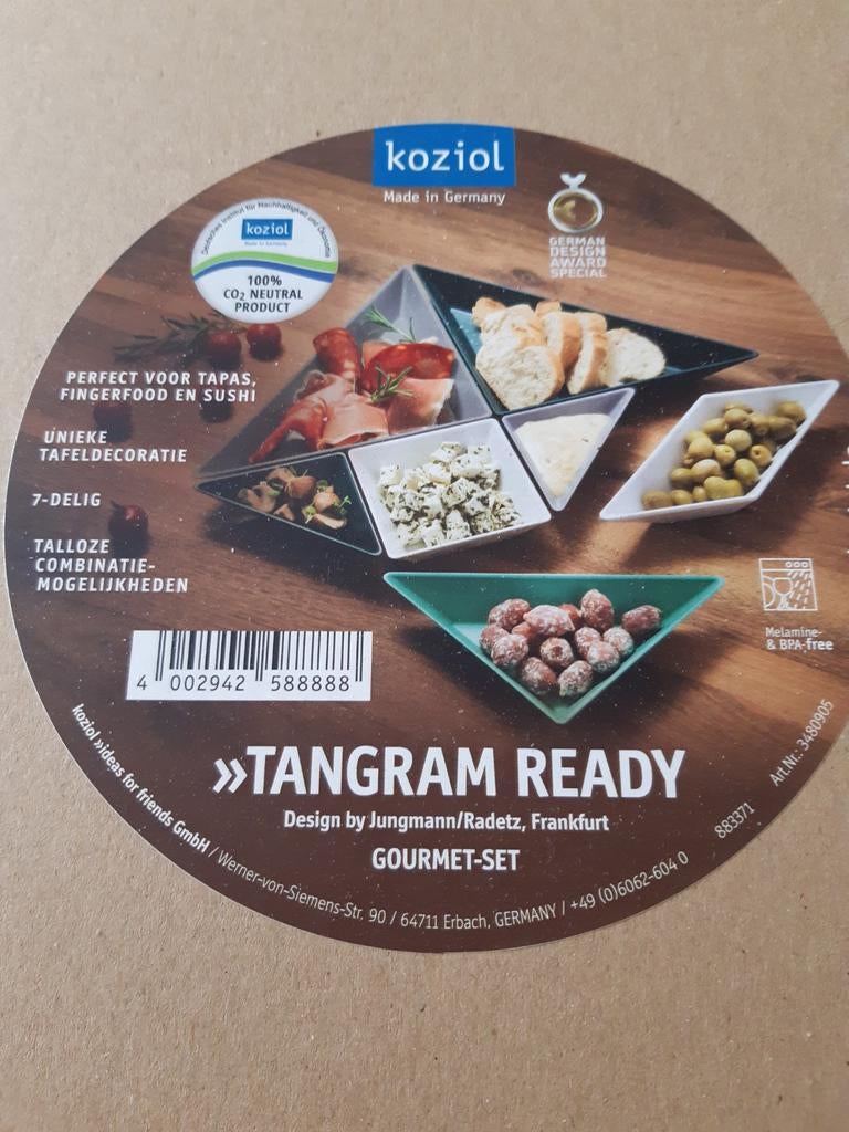Koziol Tangram Ready Gourmet Tapas Set - SplinterNieuw!, Kunststof, Nieuw, Ophalen of Verzenden, Vaatwasserbestendig