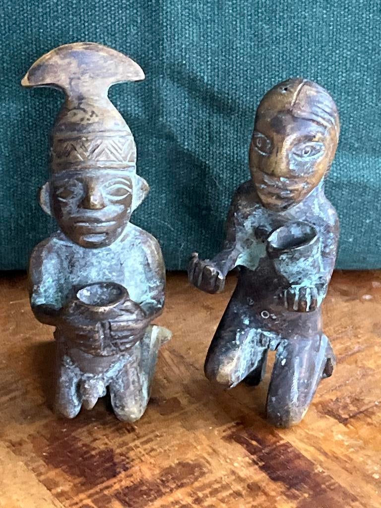 Set van bronzen beeldjes uit Peru, Antiek en Kunst, Ophalen of Verzenden