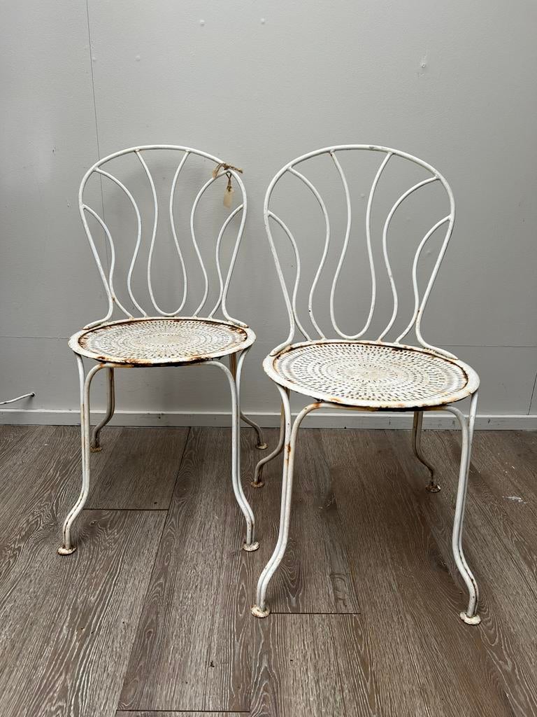 Set franse brocante tuinstoeltjes, Antiek en Kunst, Curiosa en Brocante, Ophalen