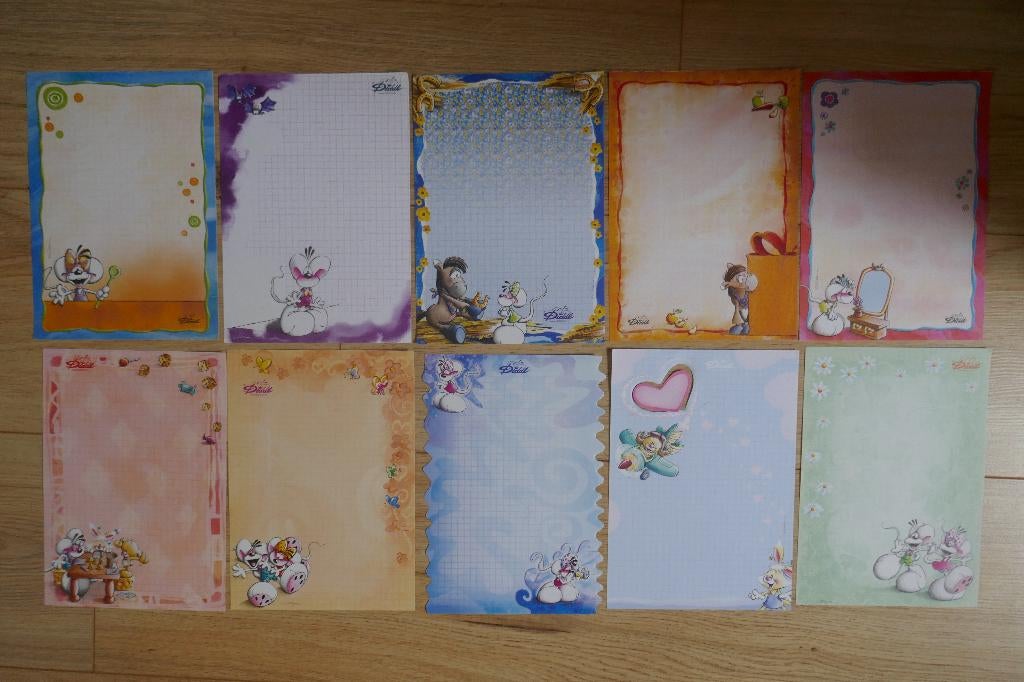 10x Diddl A5 blaadjes, deel 1, Ophalen of Verzenden, Diddl, Nieuw, Papier, Kaart of Schrift