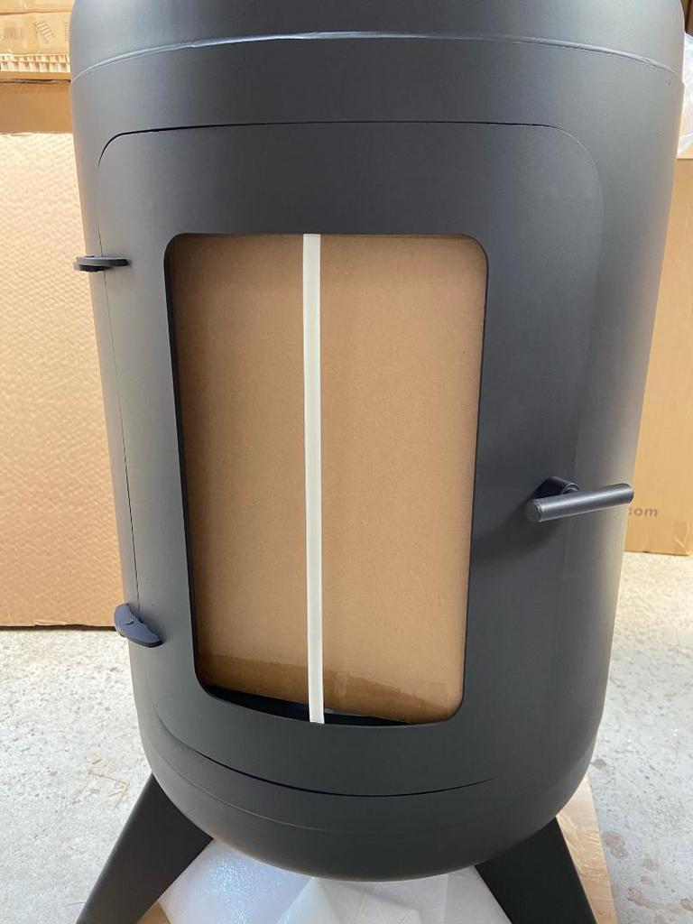 Stokem Zwart RVS houtkachel veranda overkapping, Huis en Inrichting, Kachels, Zo goed als nieuw, Houtkachel, Hout, Ophalen