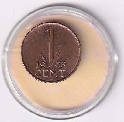 1 Cent 1968 Zeer Fraai met Diverse Muntkleuren, Postzegels en Munten, Munten | Nederland, Verzenden, Koningin Juliana, 1 cent