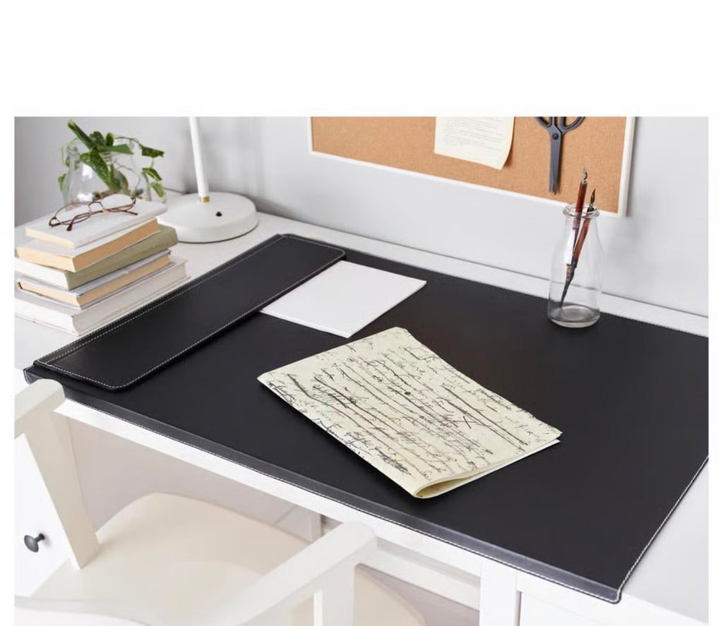 IKEA LEREN BUREAU ZWARTE GROTE ONDERLEGGER ONDERZETTER, Ophalen of Verzenden, Zo goed als nieuw, Overig