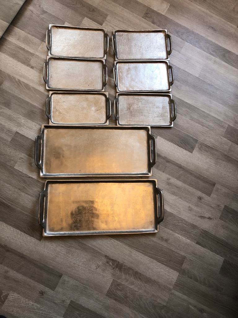 Eric kuster style Dienbladen Set henna bhoja kado dienblad, Ophalen of Verzenden, Gebruikt, Rechthoekig, Metaal