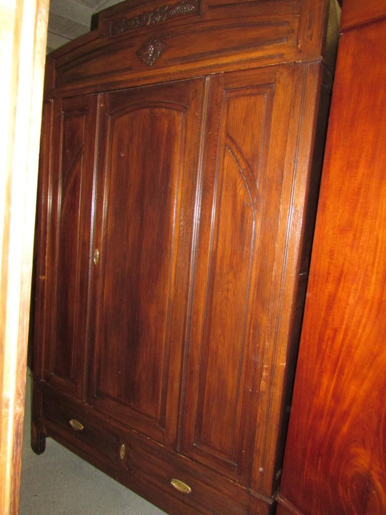 antieke eiken linnenkast kleerkast met houten deuren 275,00, Ophalen, 200 cm of meer, Eikenhout, Zo goed als nieuw