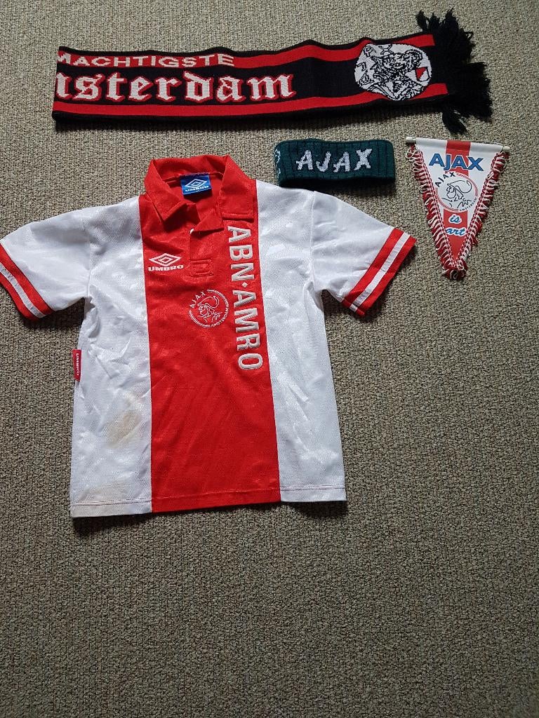 AJAX shirt L8, hoofdband, vaantje, sjaal., Ophalen of Verzenden, Zo goed als nieuw, Ajax, Vaantje of Sjaal