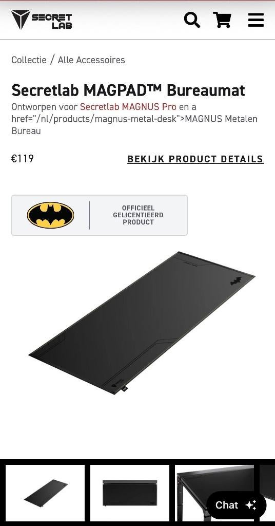 Secretlab MAGPAD Bureaumat - Dark Knight 1,5m, Diversen, Bureau-accessoires, Gebruikt, Ophalen of Verzenden