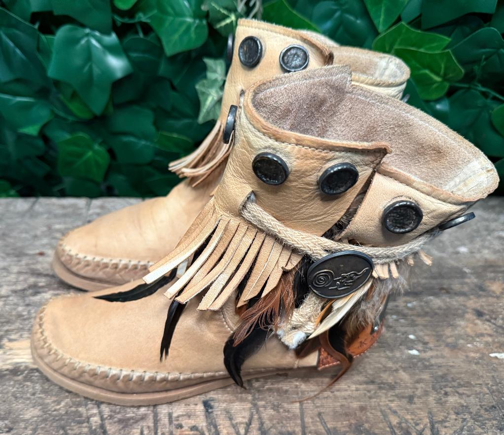 Bijna Nieuwe ibiza festival laarsjes Karma of Charme maat 37, Karma of charme, Bruin, Lage of Enkellaarzen, Ophalen of Verzenden