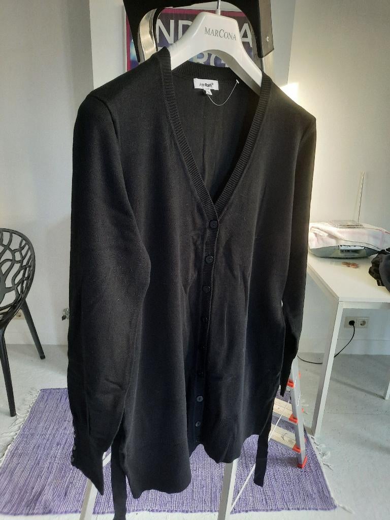 prachtig zwart ANNI ROLFI vest XL 77% katoen nieuw, Zwart, Maat 46/48 (XL) of groter, Nieuw, Anni Rolfi