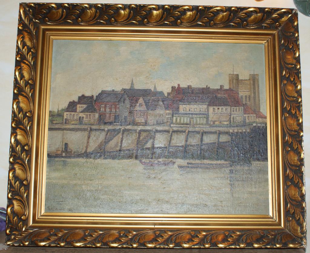 JOSEPH RAUMANN - olieverfschilderij, oud gegoten lijst 1932, Ophalen of Verzenden
