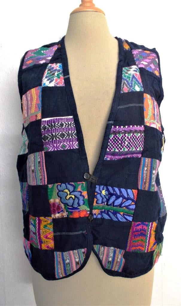 Folklore donkerblauw handgemaakt gilet uit Guatamala.! L, Kleding | Dames, Tops, Zo goed als nieuw, Maat 42/44 (L), Blauw, Zonder mouw