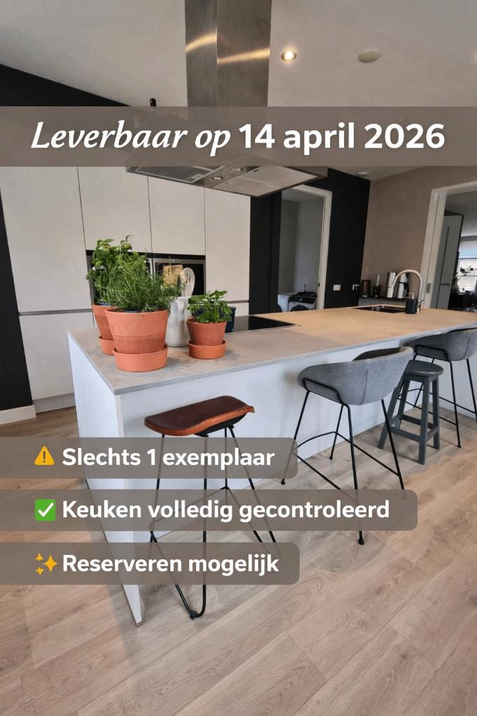 ✨ Luxe Alkema keuken royaal kookeiland greeploos & modern ✨, Ophalen, Wit, Graniet of Steen, Dubbelwandige keuken