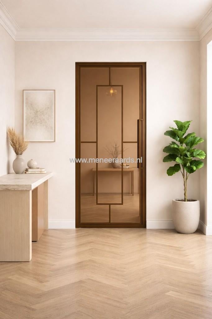 Stalen taatsdeur -Brons - Brons Rookglas - Direct leverbaar!, Doe-het-zelf en Verbouw, Deuren en Horren, 80 tot 100 cm, 215 cm of meer