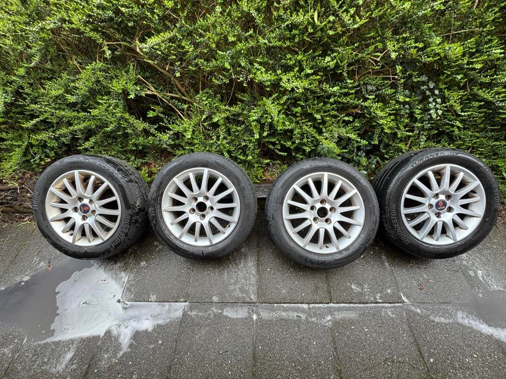 Saab 9-3 Norden LM velgen set 16 inch. Igst!, Ophalen, Gebruikt, 16 inch, Banden en Velgen