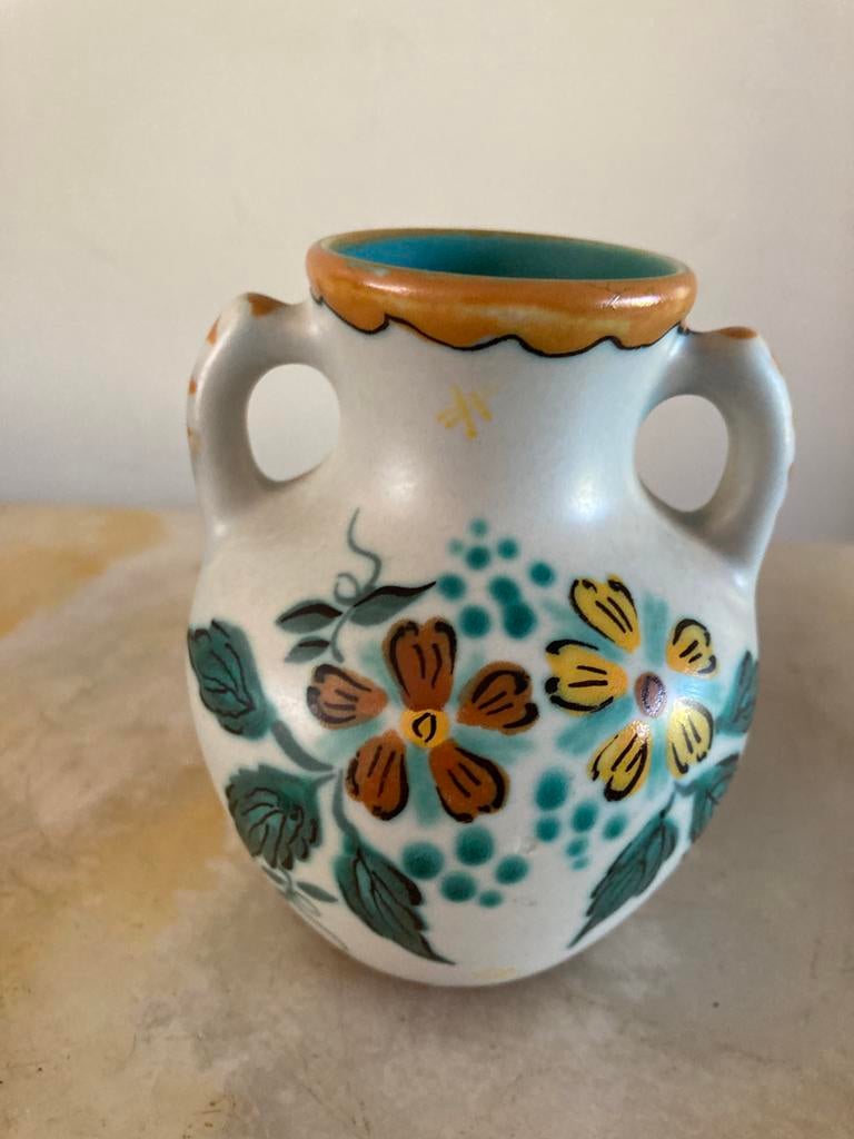 ANTIEK VAASJE GOUDA PLATEEL   3409 WALLY SERIE, Antiek en Kunst, Ophalen of Verzenden