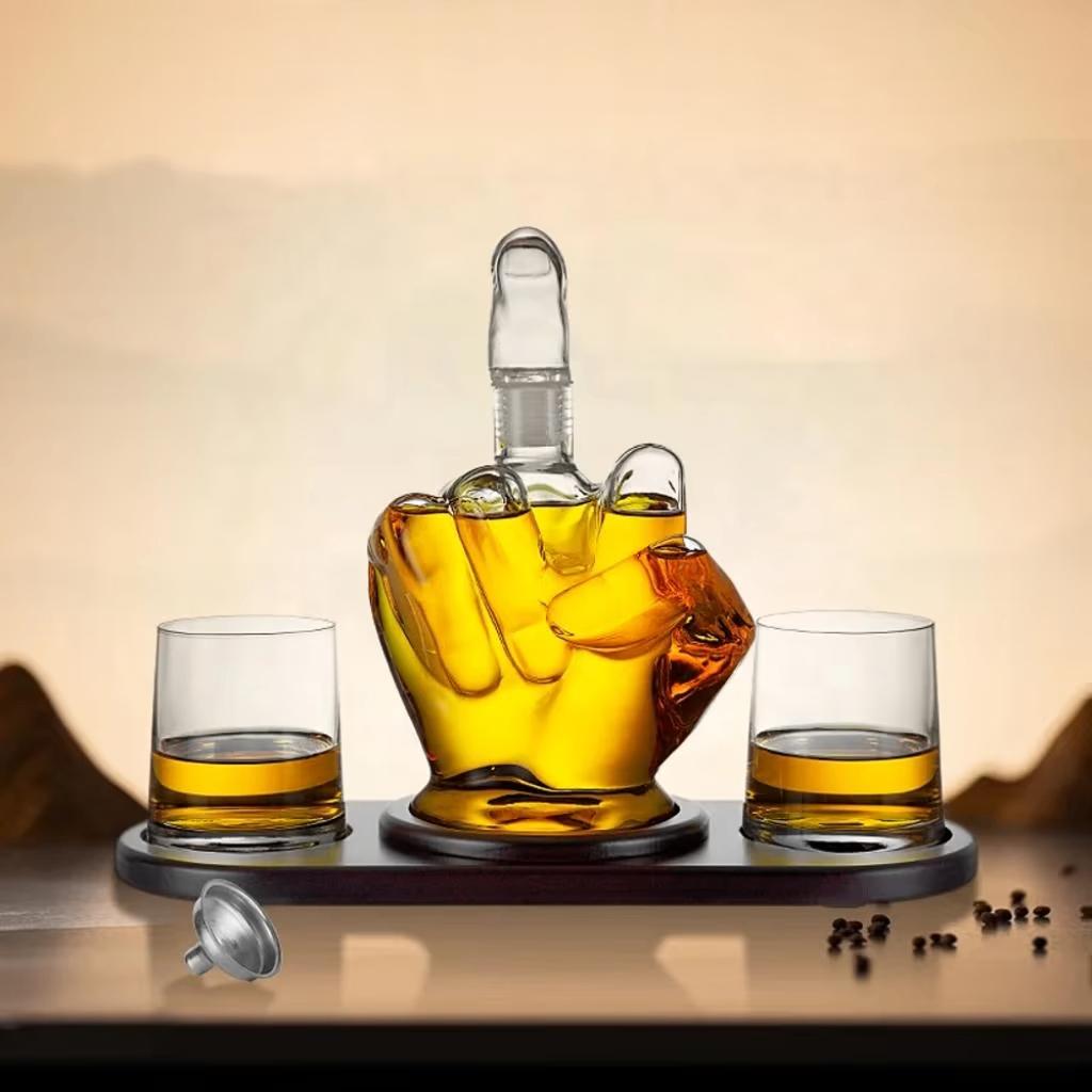 Whiskey karaf middelvinger - Drank karaf - Bar accessoires, Overige materialen, Cave & Garden, Verzenden, Nieuw