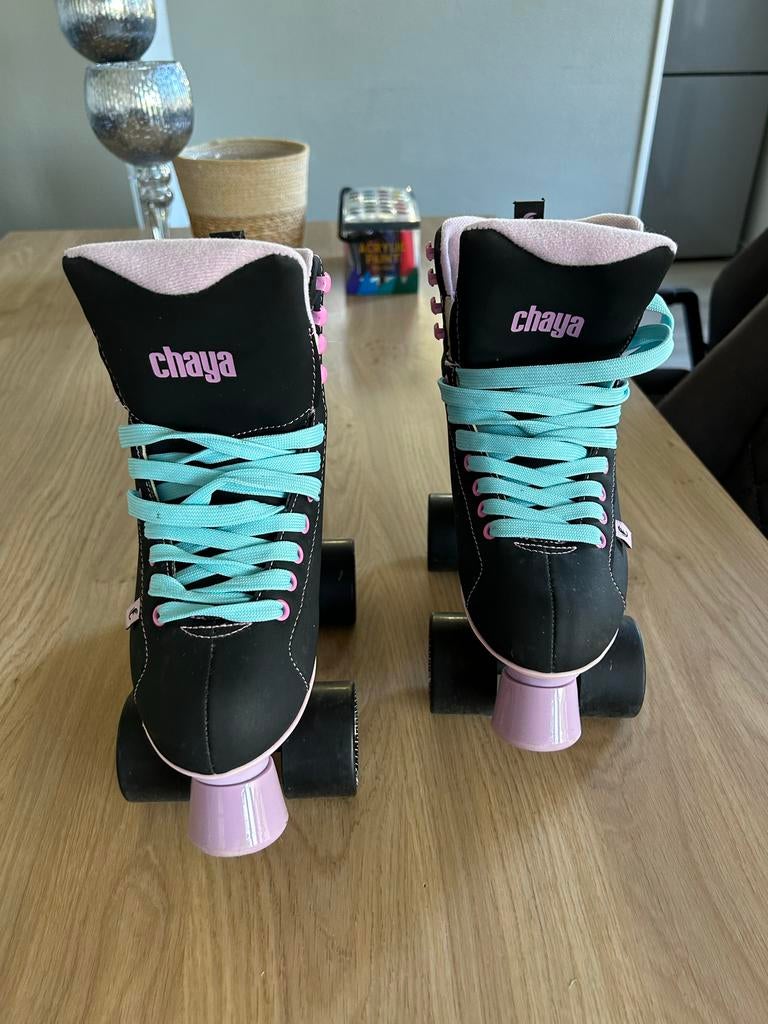 Chaya rolschaatsen - Zwart/Roze/Mintgroen maat 38, Ophalen, Zo goed als nieuw, Dames