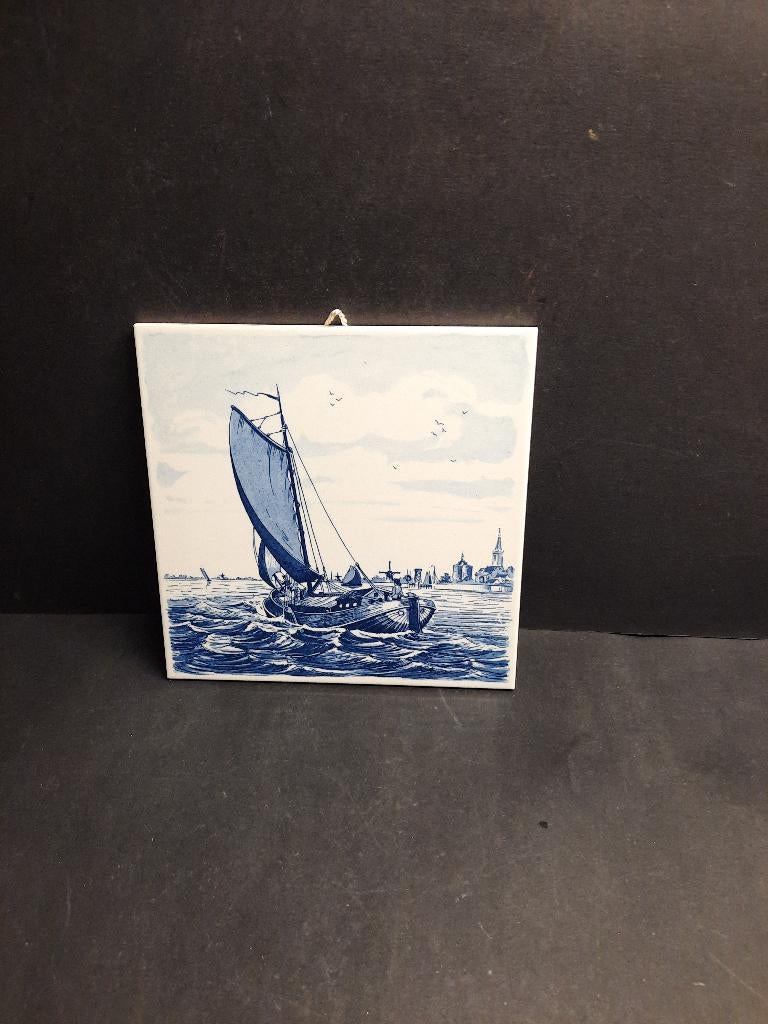 Tegel zeilboot Gemerkt: Delft Schoonhoven Keramiek Holland, Antiek en Kunst, Ophalen of Verzenden