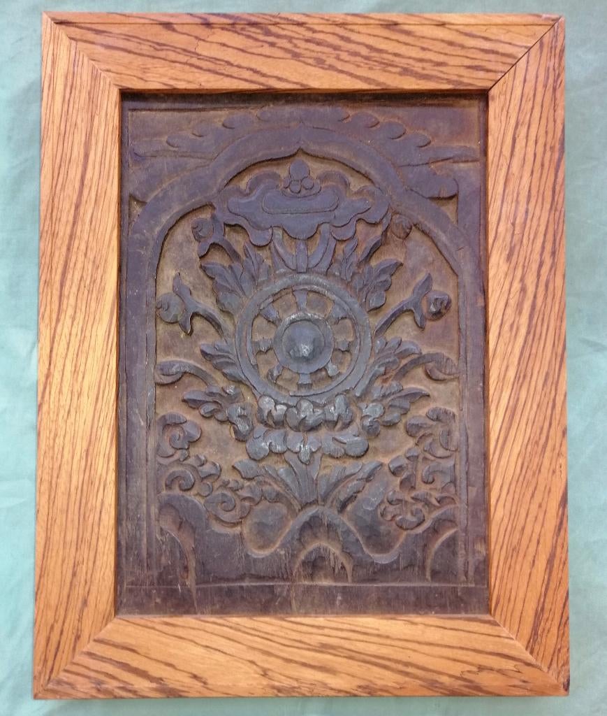 Hand gesneden altaardeurtje Tibet nr 2, Ophalen of Verzenden