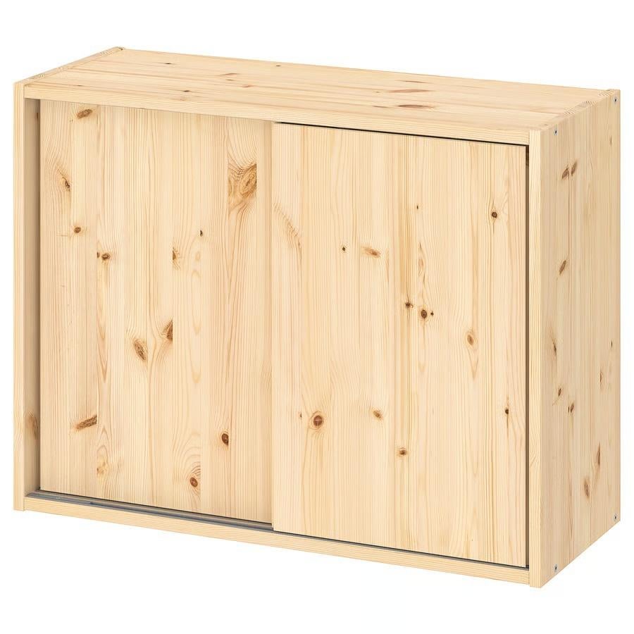 Kast met schuifdeuren - hout (ikea IVAR), Ophalen, Minder dan 150 cm, Minder dan 100 cm, Grenenhout